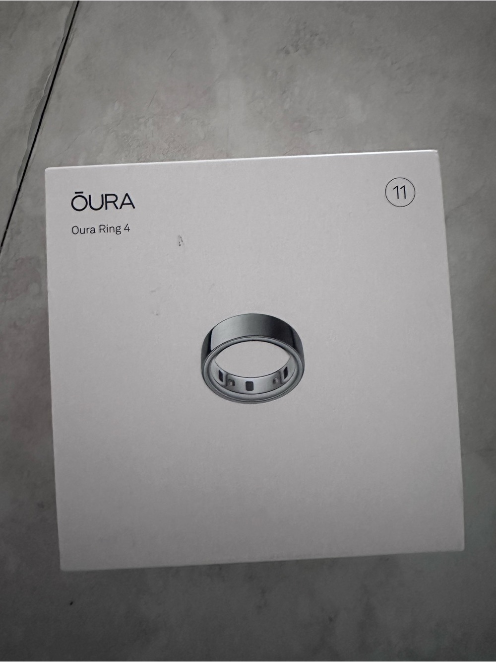 Oura Ring 4 Silver Smart Ring (Size 11) Box